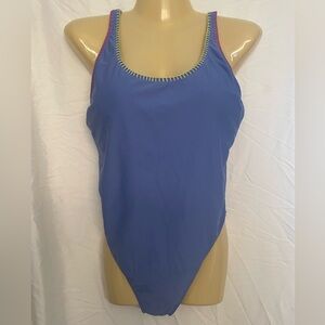 Hollister Blue multi-color stitched one piece Swimsuit